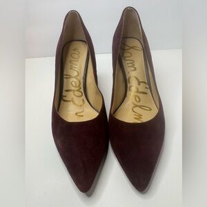 Sam Edelman Burgundy Suede Pointed Toe Pumps Women's Size 9M